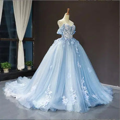 BXOXO Luxury Sky Blue Lace Quinceanera Dresses Sweetherts Tulle Party Vestidos 15 Anos Vintage Ball Gown Quinceanera Gown