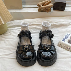 BXOXO New Fashion Buckle Women's Pumps Spring Autumn Mary Jane Round Toe Solid Butterfly Knot Platform Casual Ladies Shoes