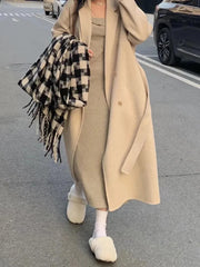 Bxoxo Autumn Square Collar Slim Midi Dress Women Fashion Single Breasted Casual Knitted Dress Elegant Office Lady Wrap Vestidos New