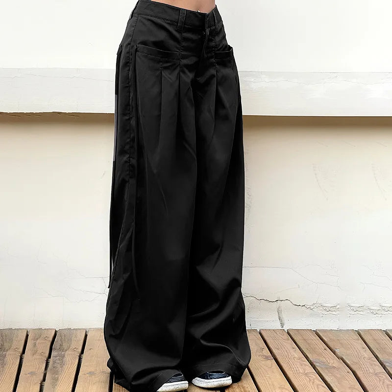 BXOXO Cross Over Pleated Tailored Pants