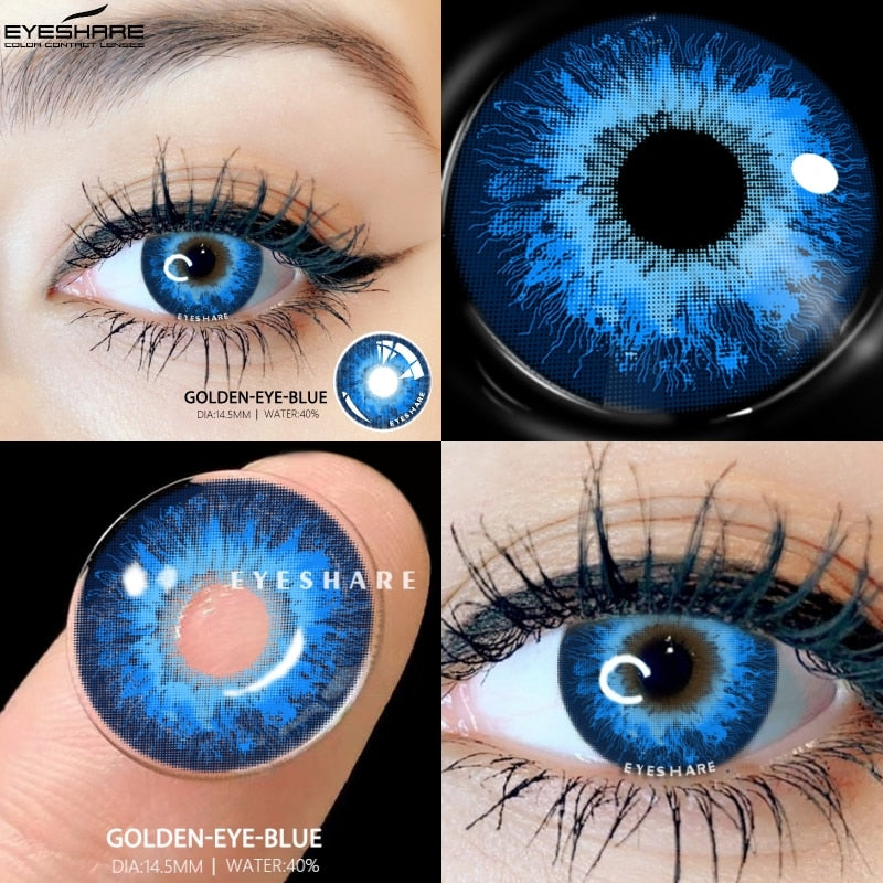 BXOXO Color Contact Lenses For Eyes 2pcs Anime Cosplay Colored Lenses Blue Crazy Halloween Lenses Contact Lens Beauty Makeup