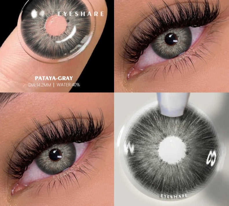 BXOXO 2pcs Natural Color Contact Lenses for Eyes Gray Contact Lens Yearly Fashion Blue Contact Lens Colored Eye Contacts
