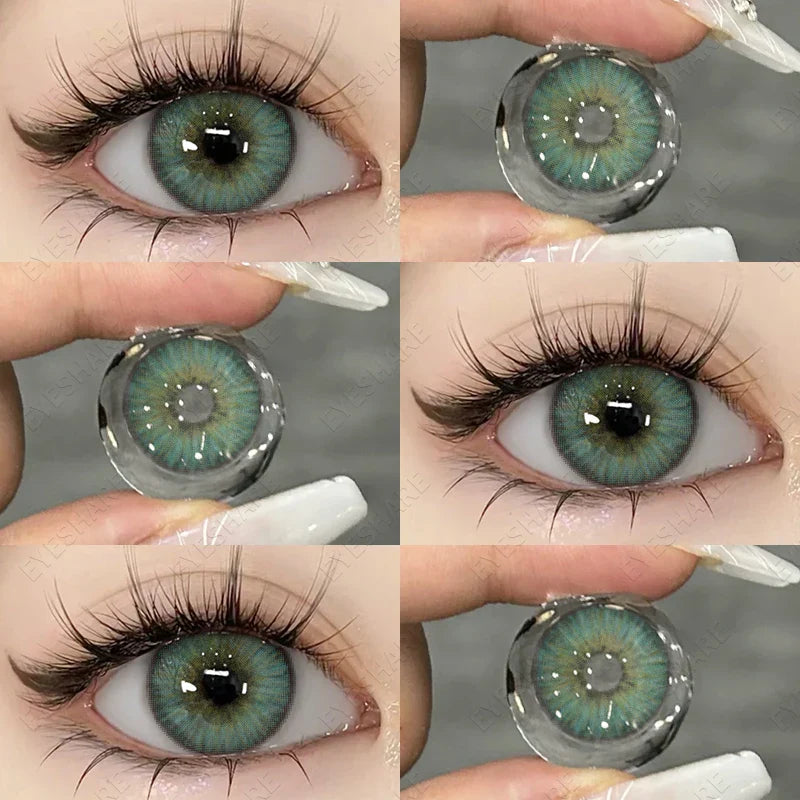 BXOXO 1Pair Colored Contact Lenses for Eyes Fast Delivery Brown Lenses Gray Pupils Lens Green Eye Lenses Blue Eye Lens Yearly