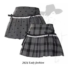 Bxoxo Summer 2000s Kawaii Sweet Y2k Mini Skirt Woman Japanese Style Bow Cute Skirt Outwear Casual Fashion Skirt Hot Girls Chic