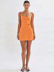 BXOXO Spaghetti Strap Print Knit Mini Dress For Woman Robe Summer New Sleeveless Backless Beach Holiday Club Dress Knitwear
