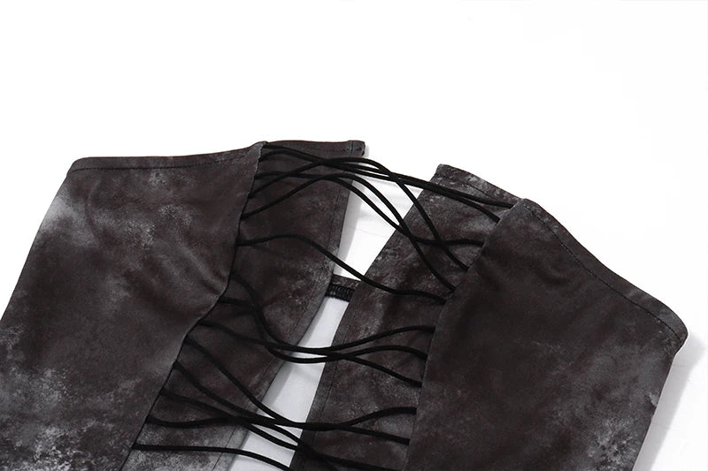 Bxoxo Sexy Wrapped Chest Vest Women's Off Shoulder Black Fashion Top Aesthetic Bandage High Street Party Women's Top