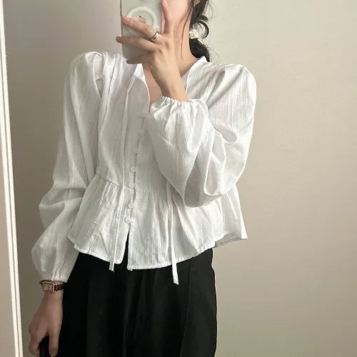 Bxoxo Chic Early Spring Long Sve irt with Sa Single Button k Pattern Women's Premium Quali Polyester Fiber FX-2F242A-82...