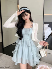 BXOXO Summer Women Sundress Suspenders Ruffles Fairy Dress Elegant Feminine Holiday Beach Romantic Dress traf robe платье