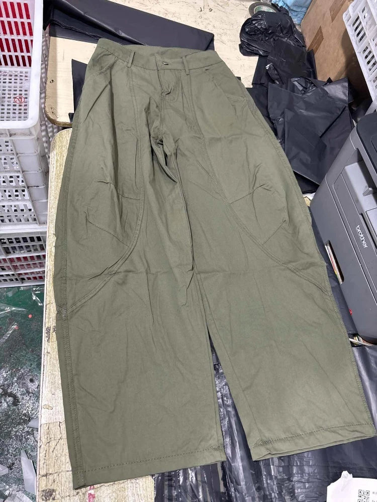 Bxoxo Y2K Vintage Women Cargo Pants Harajuku Oversized Wide Leg American Retro Pants Baggy Casual Summer Thin Trousers Gyaru