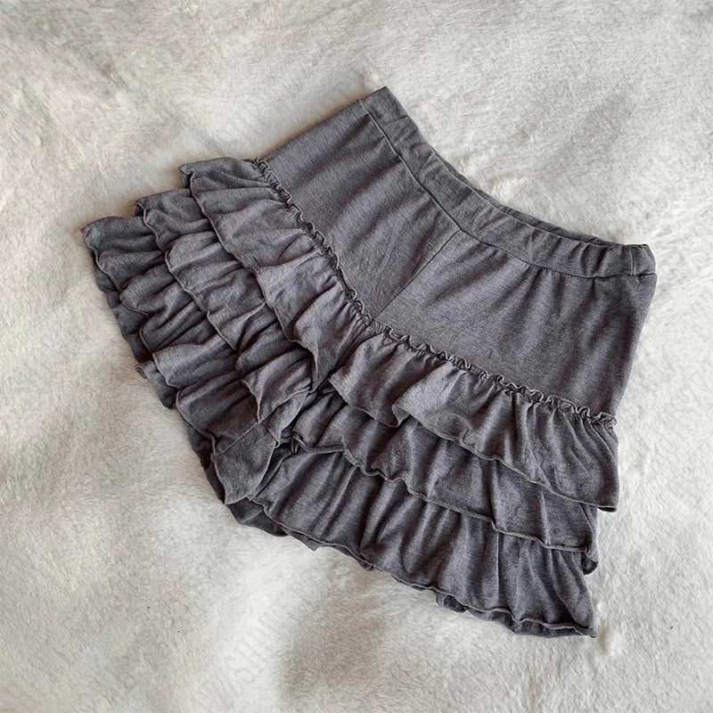 BXOXO Casual Fashion High-end Retro Women's Sleeveless Camisole Tops Punk Cute 2000s Solid Color Streetwear Y2K Short Women Skirt emo