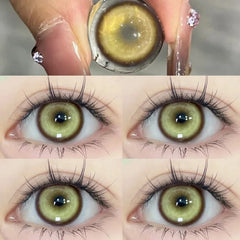 BXOXO 2pcs New Colored Contact Lenses for Eye Anime Eye With Degree Yellow Contacts Lenses Halloween Pupils Makeup Contact Lens