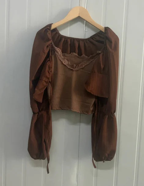 BXOXO Y2k Aesthetic Fashion Two Piece Set Preppy Style Bandage Shirt + Streetwear Lace Patchwork Crop Top Vest 2  Suits Summer
