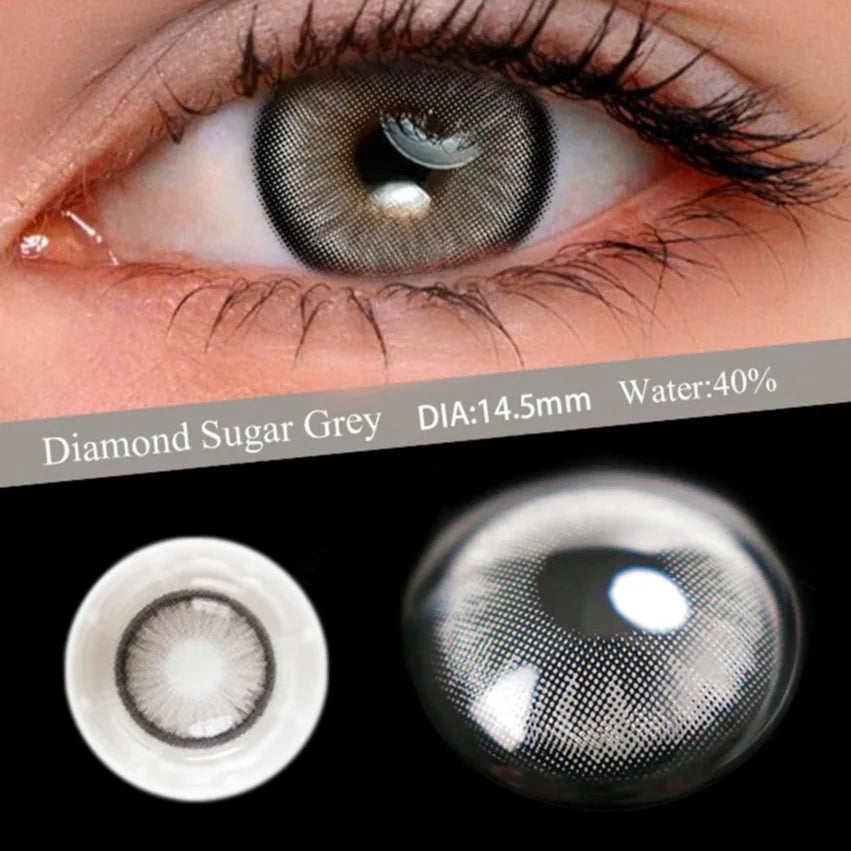 BXOXO 1 Pair Myopia Eyes Colored Lenses with Diopter Comfort Wearing Eyes Contacts Lenses Prescription Yearly Use