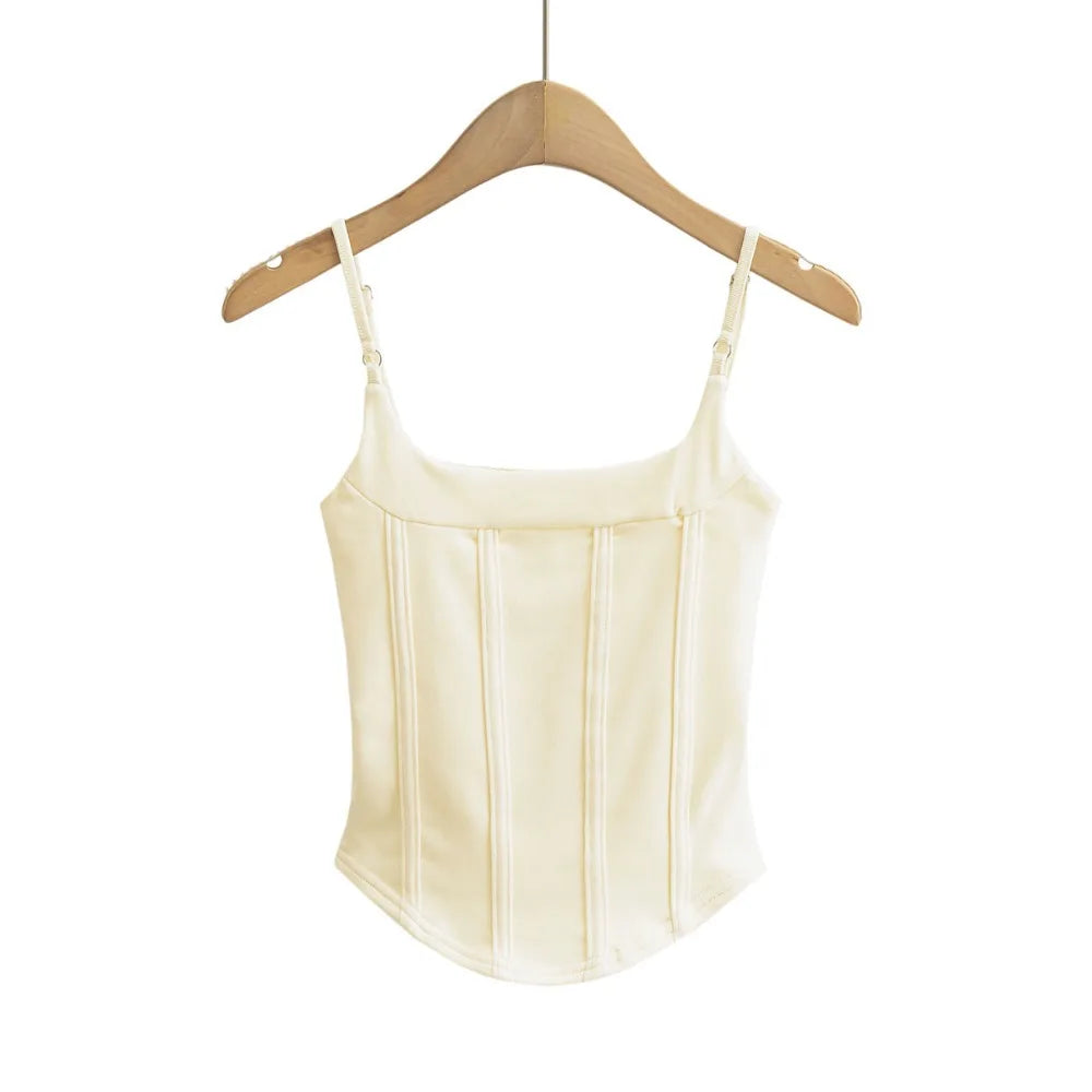 Bxoxo Sexy Spaghetti Straps Cotton Vest Women Summer Korean Solid Slim Sleeveless Camis Y2K Fashion Patchwork Female Crop Tops