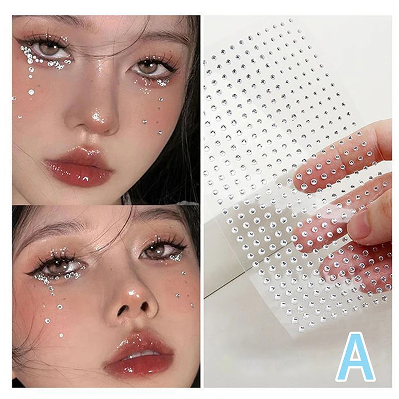 BXOXO New Diy Eyes Face Self Adhesive Makeup Temporary Tattoo Beauty Diamonds Jewels Stickers Festival Body Art Decor Nail Diamond