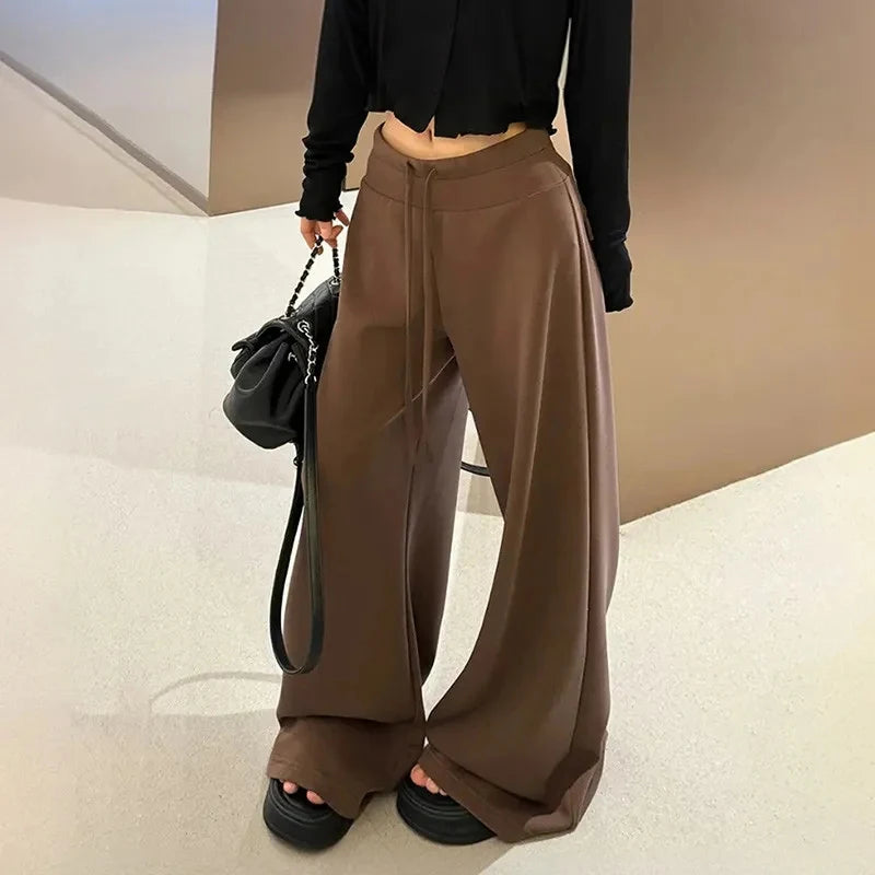 Bxoxo High Waist Casual Women Wide Leg Pants Y2K Korean Fashion Streetwear Loose Jogging Pants Autumn All Match Female Sweatpants