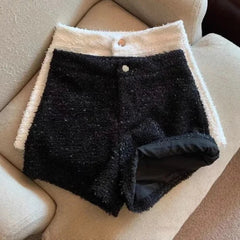 BXOXO Shorts Women Sexy Skinny Y2k Clothes High Waist European Streetwear Fashion Trouser Cool Thick Button-Fly Wide Leg New