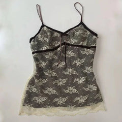 BXOXO Women's Sleeveless Camisole Vintage Street Fashion Casual Hip Hop Rock Punk Chic Bowknot Harajuku Aesthetic Baby Ladies Crop Top