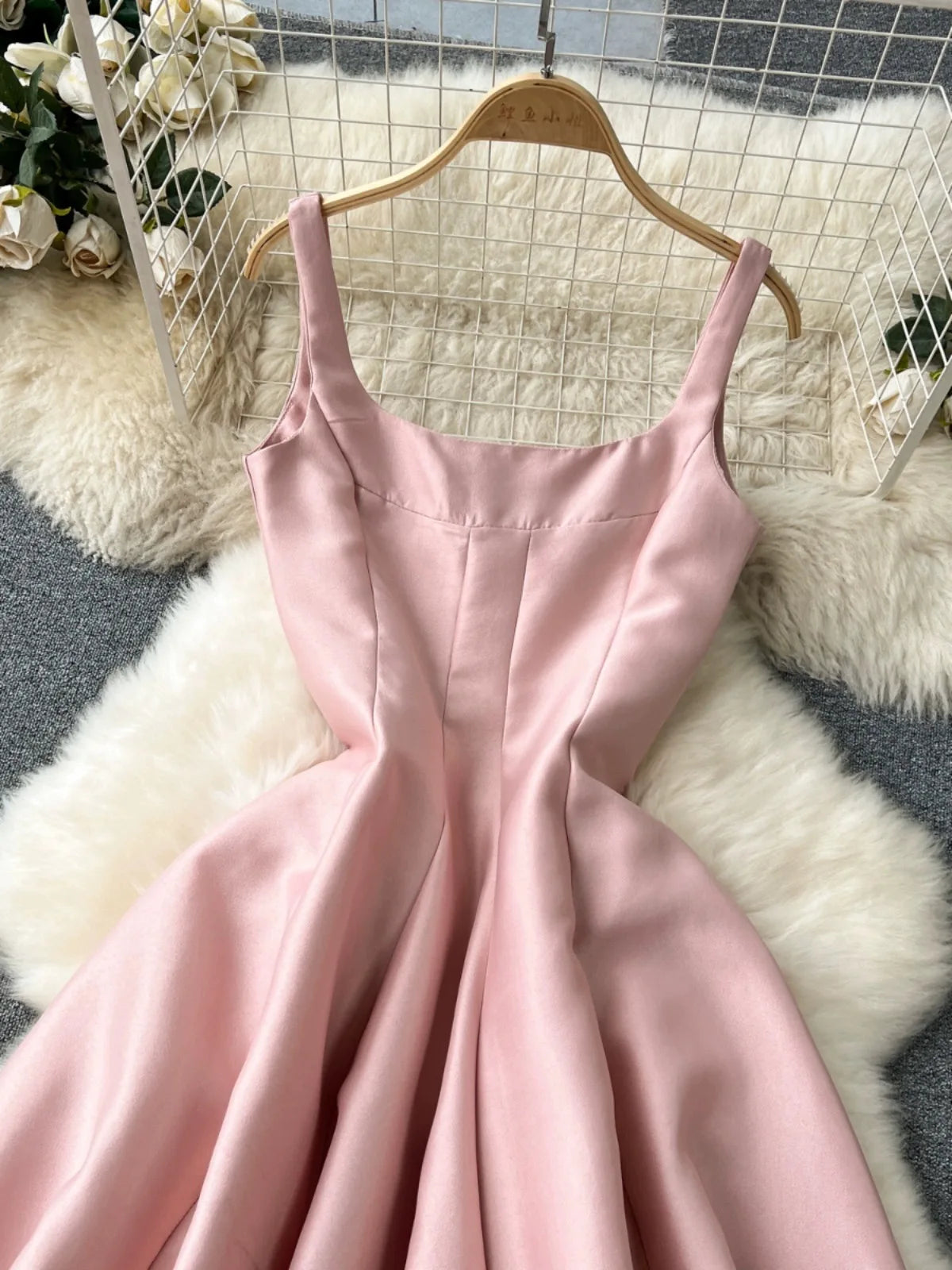 BXOXO Harajpoo Elegant French Socialite Style Sweet Pink Suspender Dress Women Spring Summer A-line Tea Break Formal Vestidos