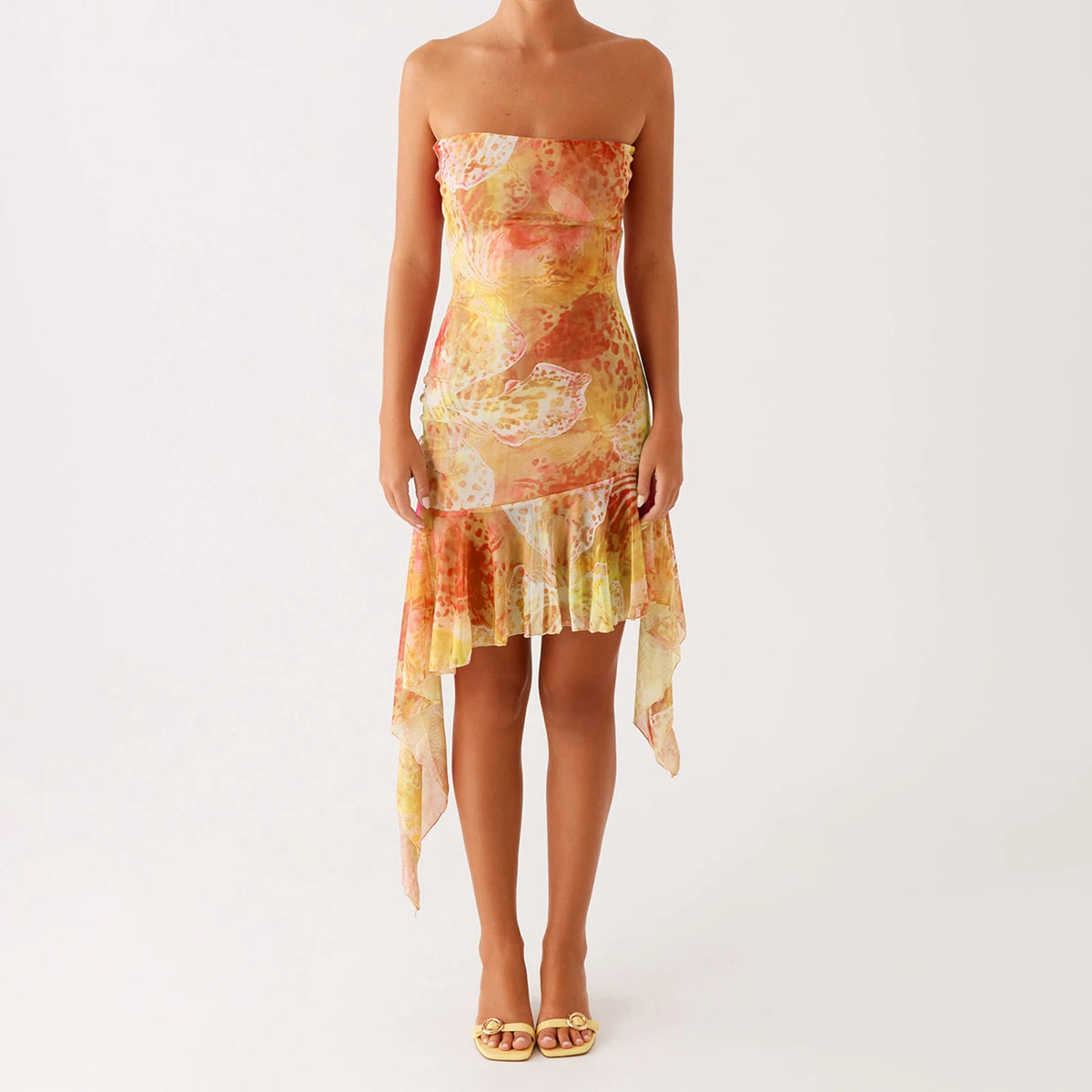 BXOXO Women Y2K Floral Mini Tube Dress Strapless Backless Bodycon Short Dress Boho Sleeveless Bandeau Sundress Beachwear