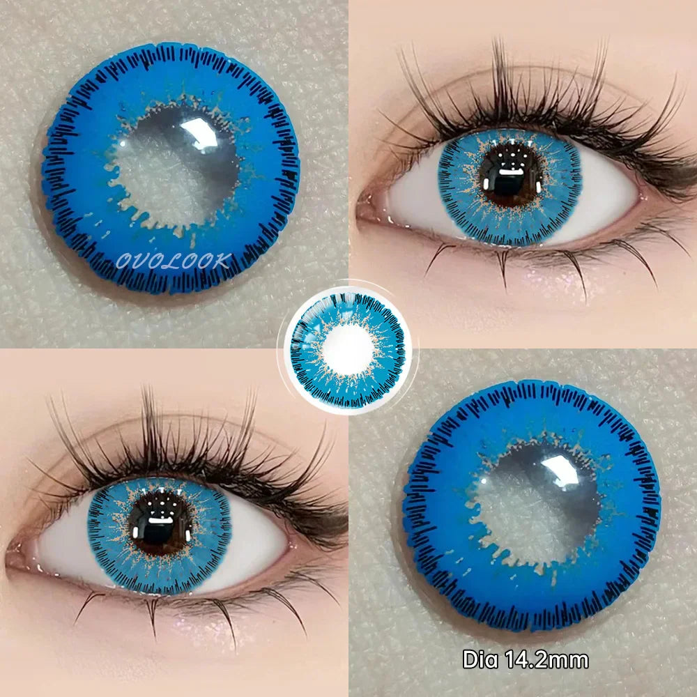 BXOXO -2PCS/1Pair Halloween COSPALY Series Colorful Lenses for Eyes Colored Cosmetic Contact Lenses Crazy Lens for Yearly Use