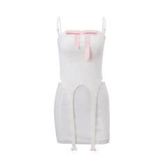 BXOXO White Sexy Camis Skirt Women Two-Piece Set Summer Sleeveless Strap Bodycon Camis Lace Slim Skirts Partywear Streetwear 2 Piece