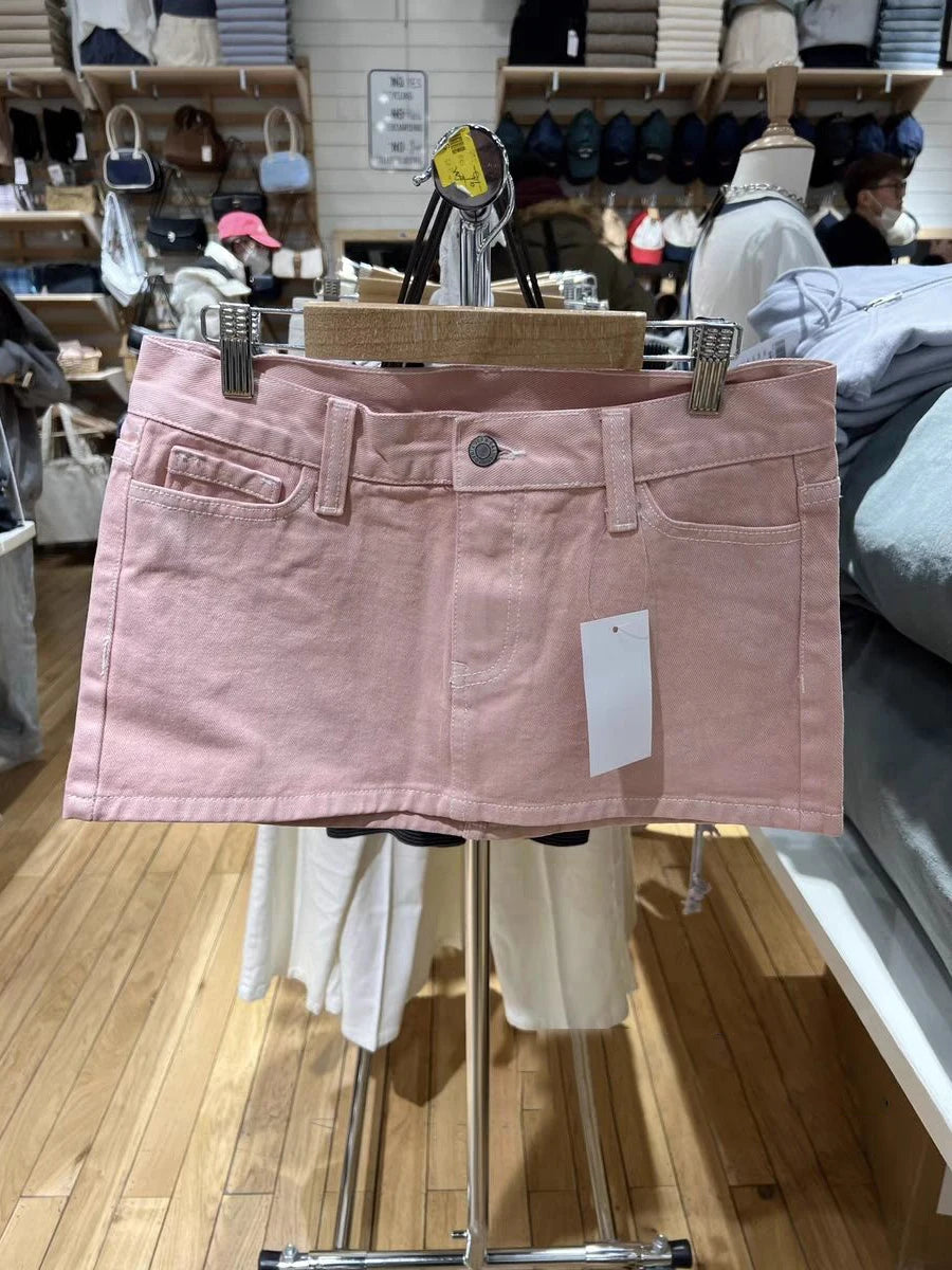 BXOXO American Vintage Denim Mini Skirts Women Summer Fashion High Waist Straigth Short Faldas Casual Fashion Streetwear Cotton Skirt