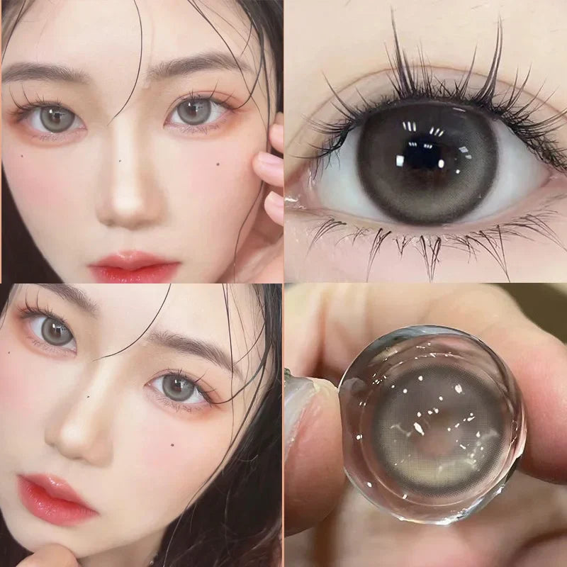 BXOXO 1Pair Brown Myopia Colour Circular Contacts Lenses Natural Blue  Eye Lenses Beauty Pupil Brown Lenses Makeup