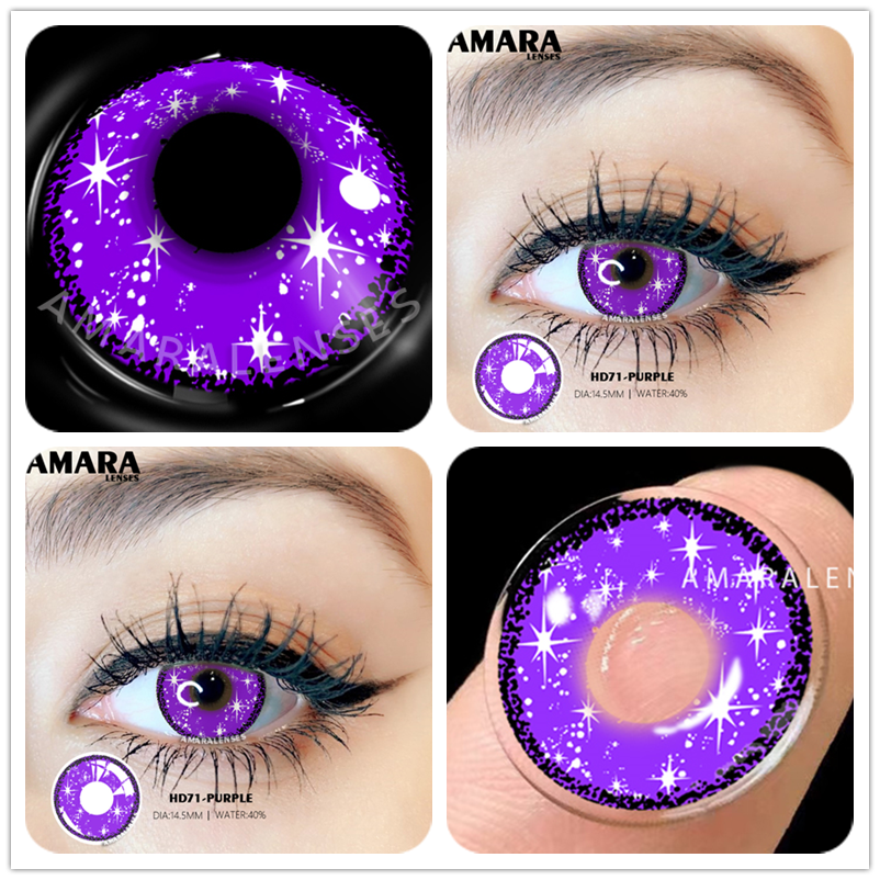 BXOXO Color Contact Lenses For Eyes 2pcs Anime Cosplay Colored Lenses Blue Crazy Halloween Lenses Contact Lens Beauty Makeup