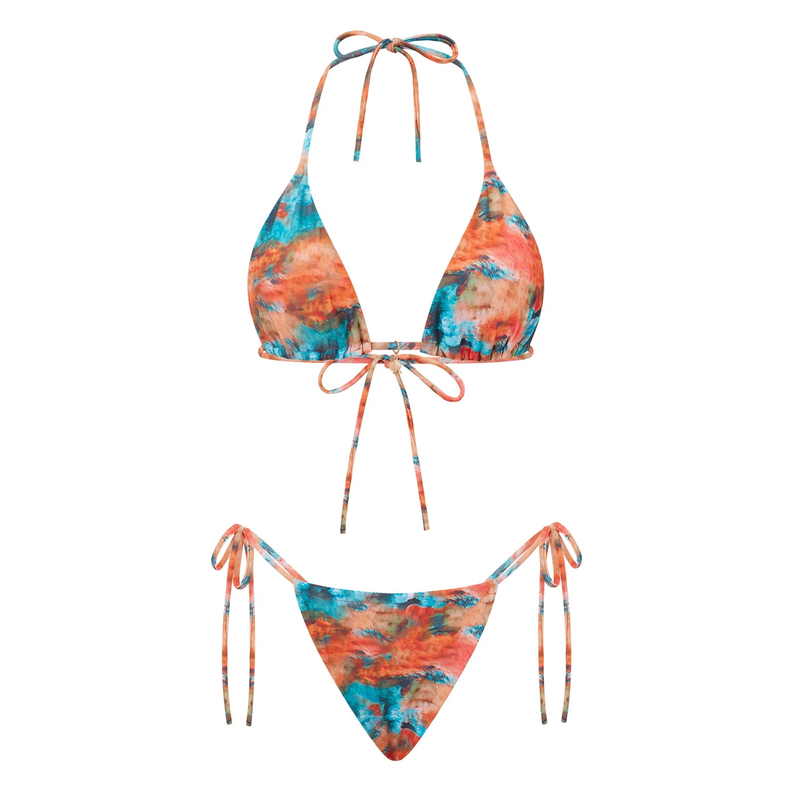 BXOXO Women 2 Pieces Bikini Swimsuit Spaghetti Strap Top Tie Side Triangle G-Thong Bathing Suit Beach Holiday Swimwear