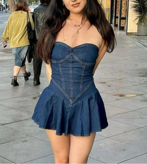 BXOXO High-quality sexy Dress Wrapped Around The Chest European And American Style Authentic Mini Dress Without Sleeves Or Straps