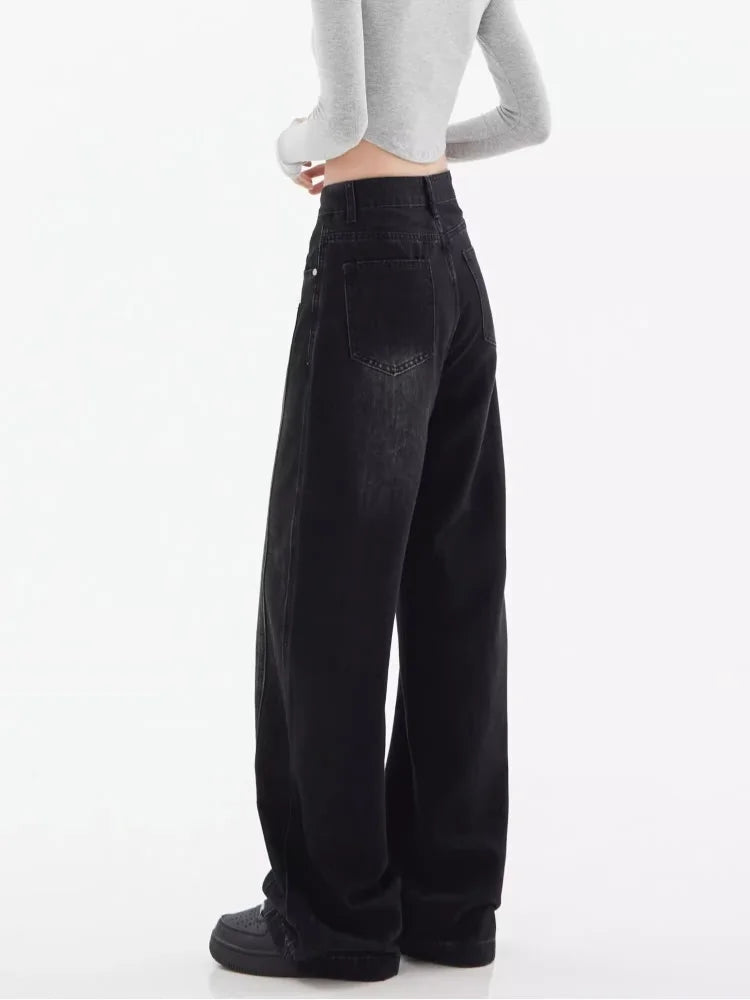 Bxoxo New Black High Waist JeansY2K Harajuku Streetwear Baggy Jeans Hip-hop Women Pants Autumn Straight Wide Leg Trousers Women