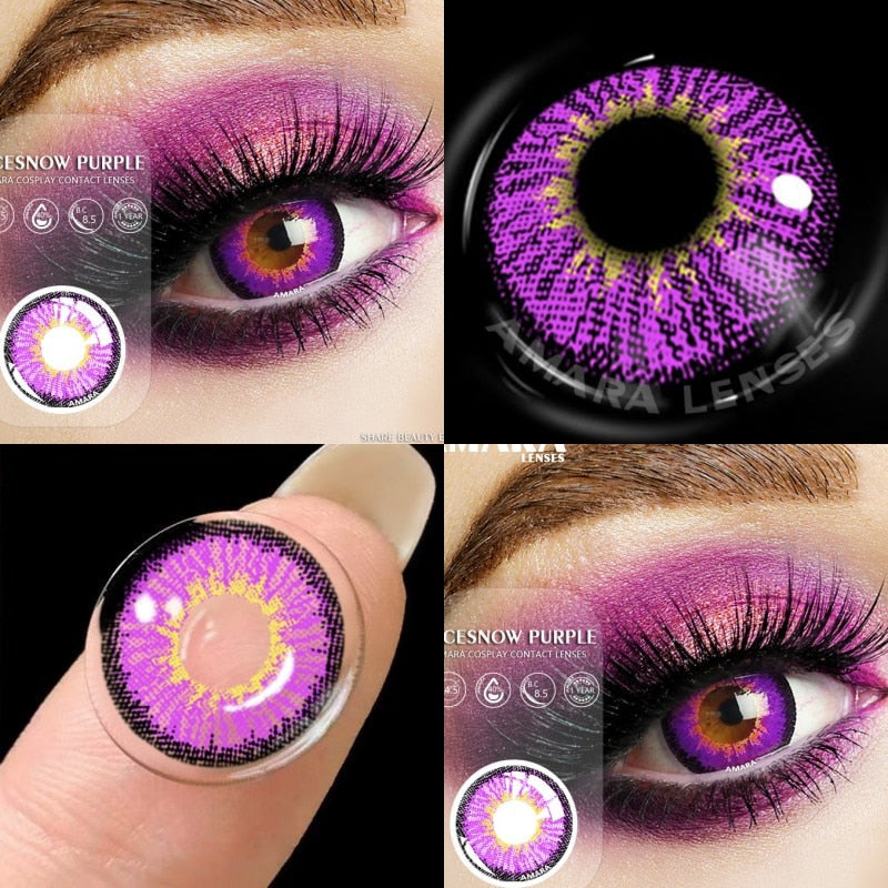 BXOXO Color Contact Lenses For Eyes 2pcs Anime Cosplay Colored Lenses Blue Crazy Halloween Lenses Contact Lens Beauty Makeup