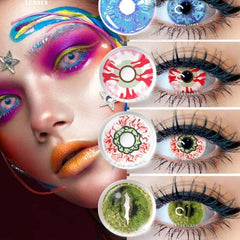 BXOXO Color Contact Lenses For Eyes Anime Cosplay Colored Lenses Blue Purple Multicolored Lenses Contact Lens Beauty Makeup