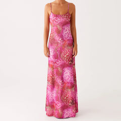 BXOXO Women Floral Tube Maxi Dress with Scarf Sexy Strapless Backless Bodycon Long Dress Summer Mesh Cocktail Sundress