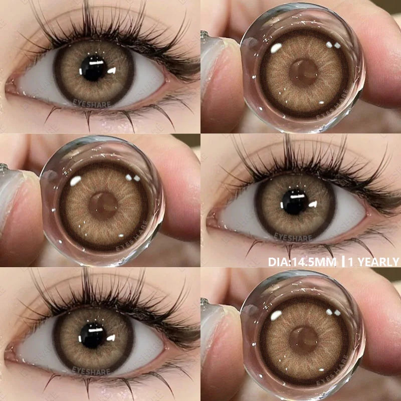 BXOXO Colored Contact Lenses 1pair Natural Eye Lens Blue Eye Lenses Brown Lenses Gray Pupils Yearly Cosmetic Green Contacts