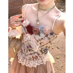 BXOXO Thai Style Mini Strap Vest Women Summer Outdoor Pure Desire Spicy Girl Beautiful French Red Sleeveless Neck Hanging Top