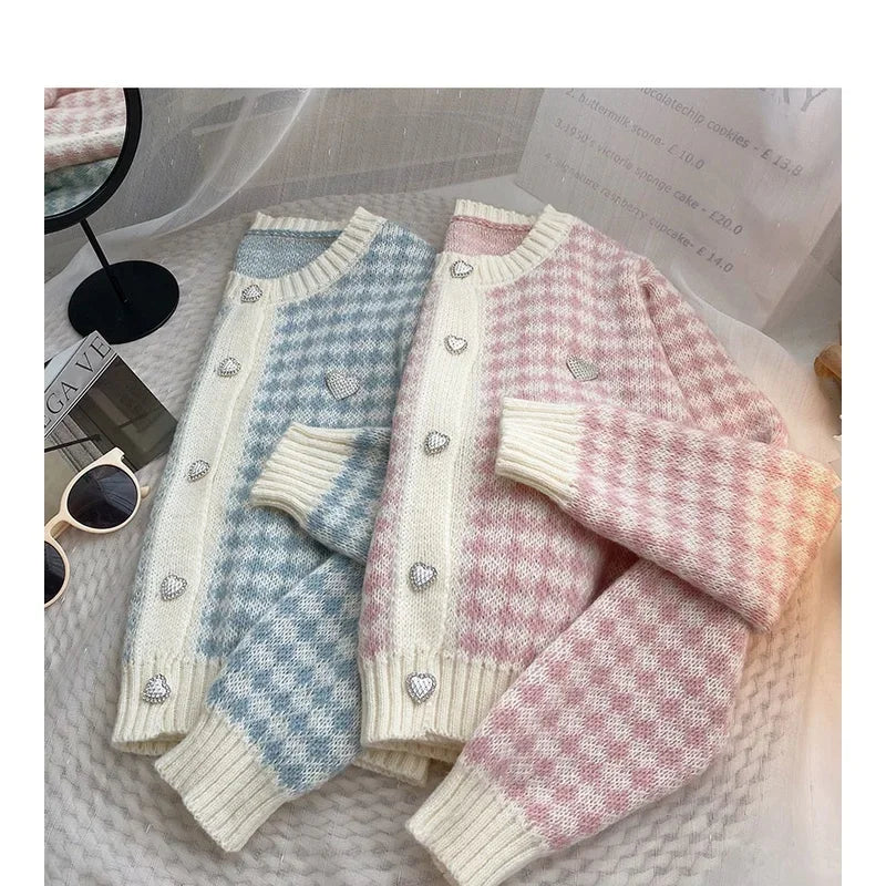 Bxoxo Women's Korean Fashion New Korean Long-sleeved Knit Sweater Cardigans Outwear Coat