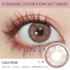 BXOXO Natural Color Contact Lenses for Eyes 2pcs GEM Series Colored Lens Blue Pink Contact Lens Yearly Cosmetic Contact Lens