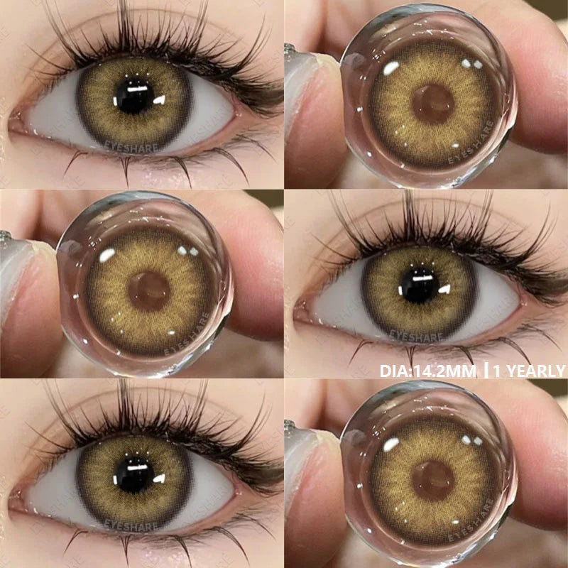 BXOXO Colored Contact Lenses 1pair Natural Eye Lens Blue Eye Lenses Brown Lenses Gray Pupils Yearly Cosmetic Green Contacts