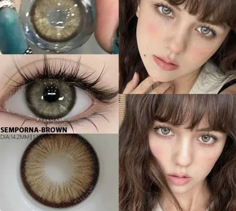 BXOXO Natural Colored Contact Lenses for Eyes 1pair New Contact Lenses Blue Colorful Lenses Green Lenses Fashion Colored Lens