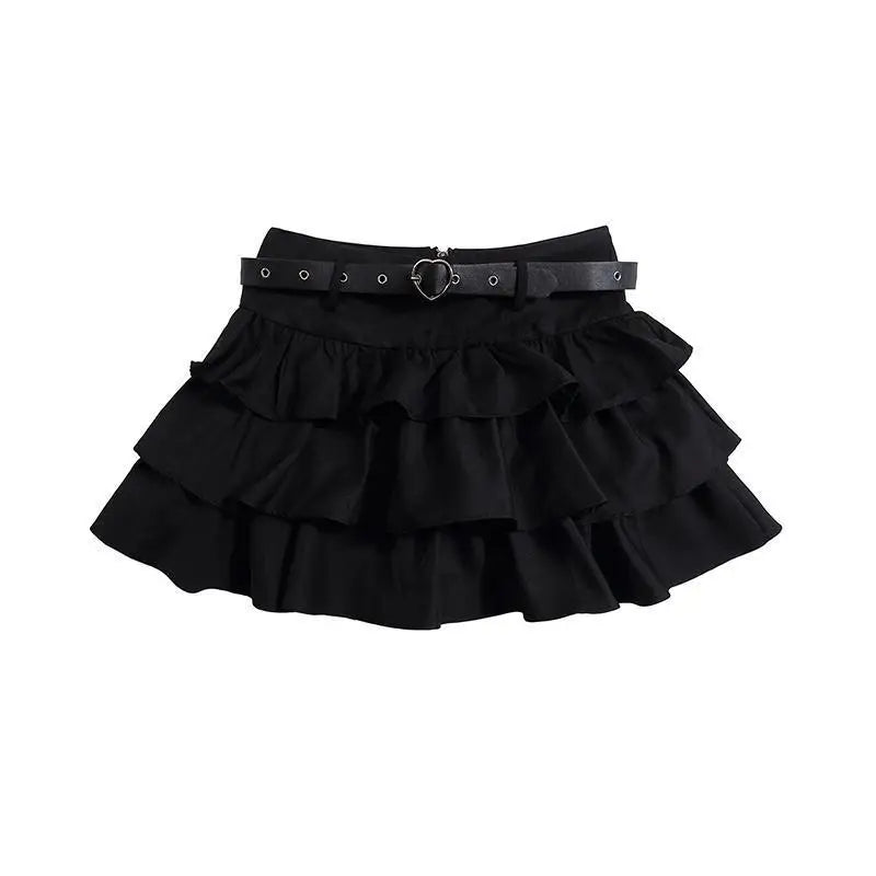 BXOXO Summer Women Lace Up Dark Academia E-girl Japanese Y2k Irregular Midi Pleated Denim Skirt Gyaru Coquette Harajuku 2000s Jean New