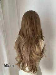 BXOXO Light Brown Wig for Women Long Wavy Hair Synthetic Wig for Daily Life Cosplay Lolita Heat Resistant Headband Wigs