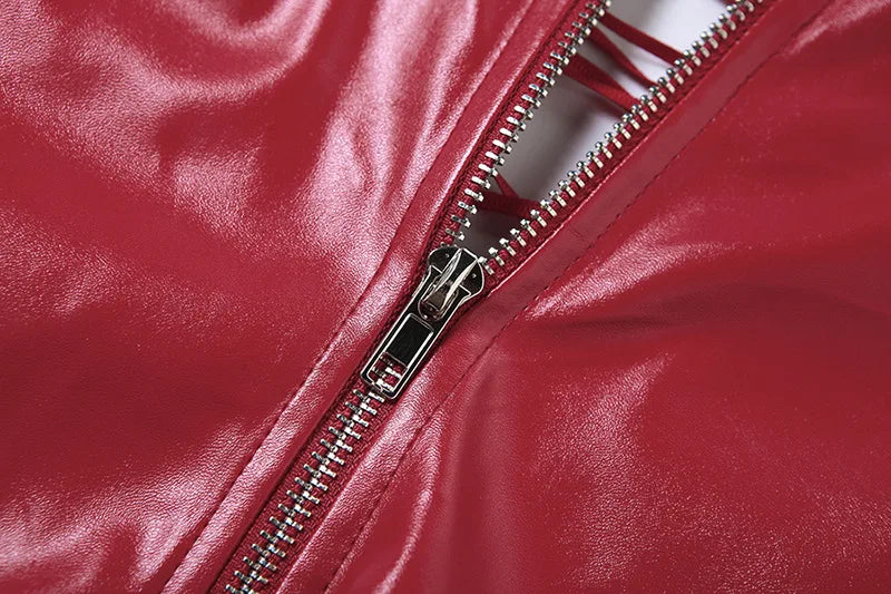 Bxoxo Sexy Gothic Women PU Leather Corsets Bustiers Lace-up Bandage Crown Girdle Slim Waist Back Zipper Strap Corset Tops Curve Shaper