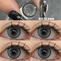 BXOXO 2Pcs New Colored Contact Lenses with Prescription Myopia Degree 0.00- 8.00 Grey Purple  Lens Eye Beauty Pupil Soft Lens