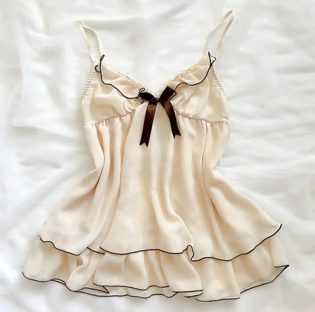 BXOXO Y2k Summer New Solid Sling Tops Kawaii Lace Bow Inside A Sling Vest 90s Aesthetics Crop Top Women Pink Tank Top Fashion Punk Top