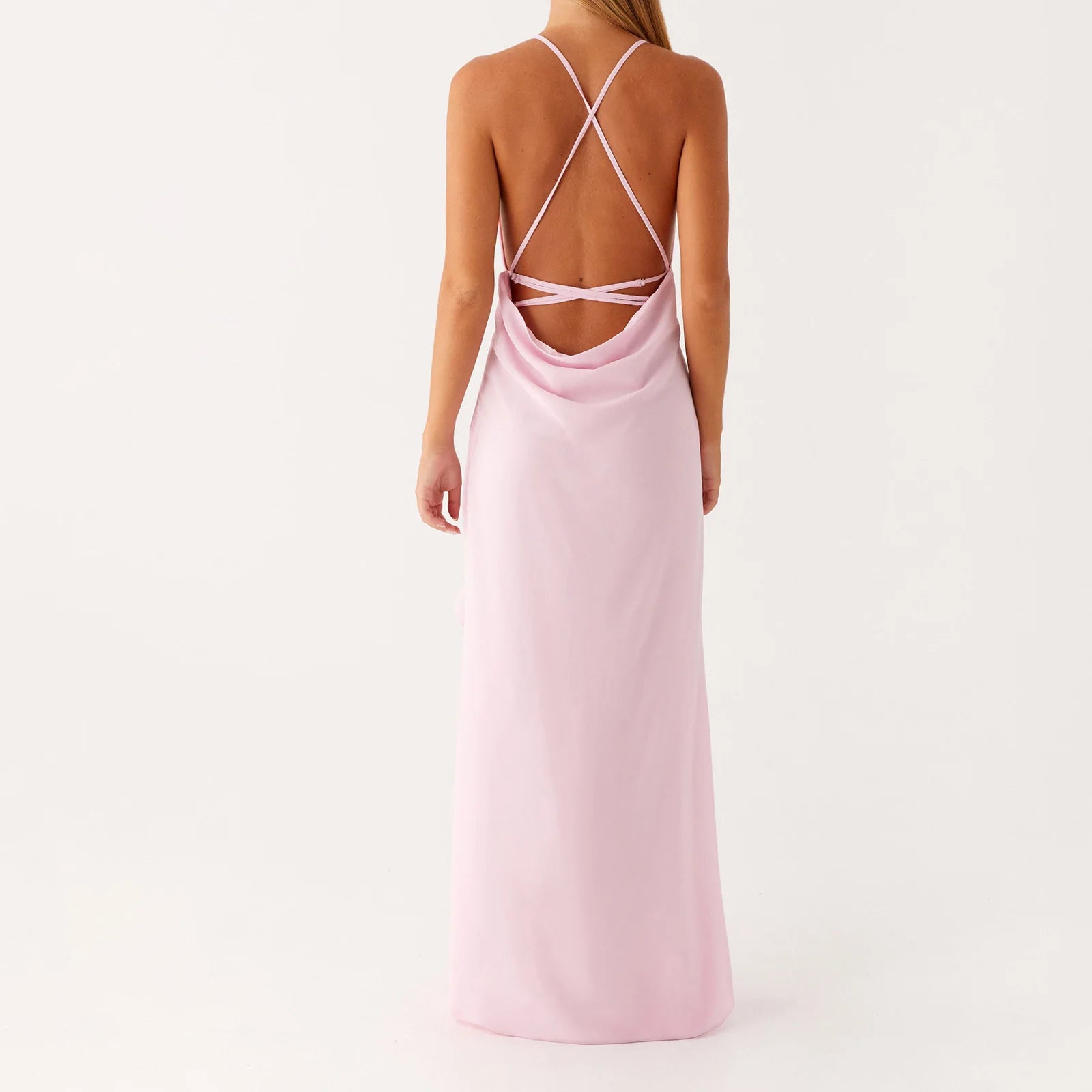 BXOXO Women Summer Sleeveless Dress 3D Flower Backless Split Ruffle Party Dress for Vacation Cocktail Beach Streetwear