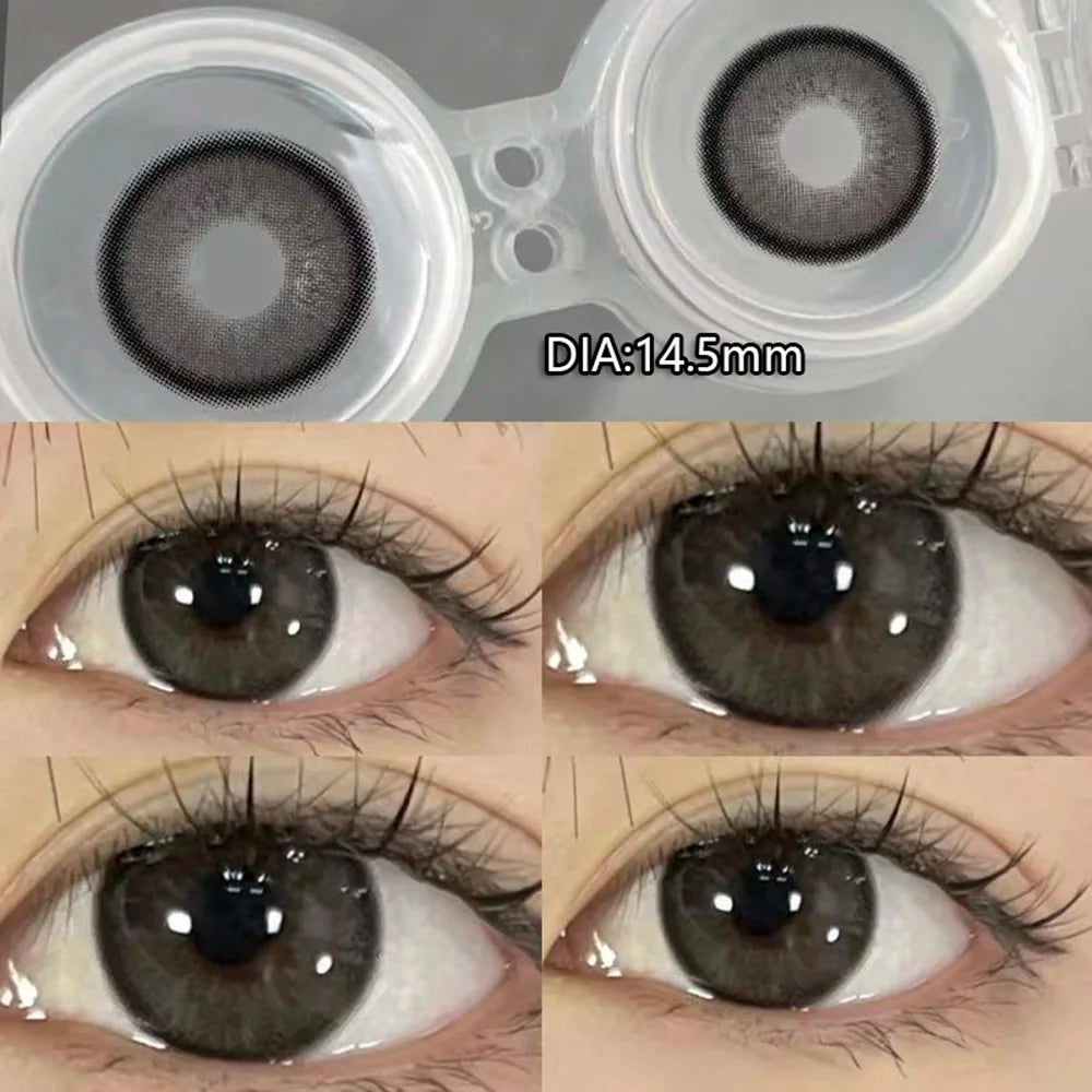 BXOXO 1 Pair Natural Colored Lenses for Eyes  baby Black Eyes Contacts Lens Beauty Pupil 1 Yearly  First Shipping