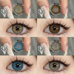  Blue Color Contact Lenses for Eyes Natural Brown Eyes Contacts Lenses Yearly Gray Colorful Eyes Lens