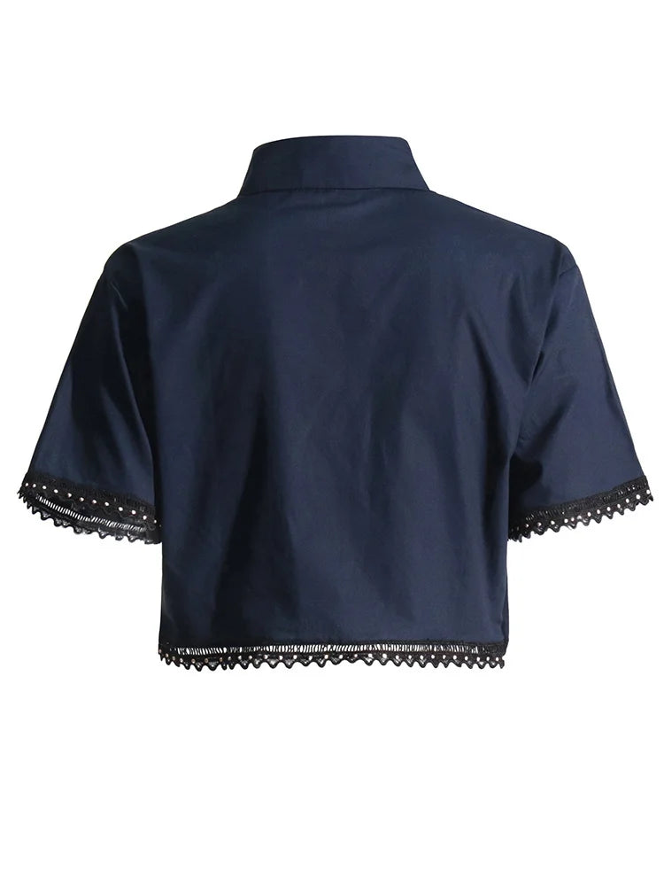 Bxoxo Elegant Two Piece Sets For Women Lapel Short Sleeve Tops High Waist A Line Pleated Skirts Solid Set Female Summer 2023